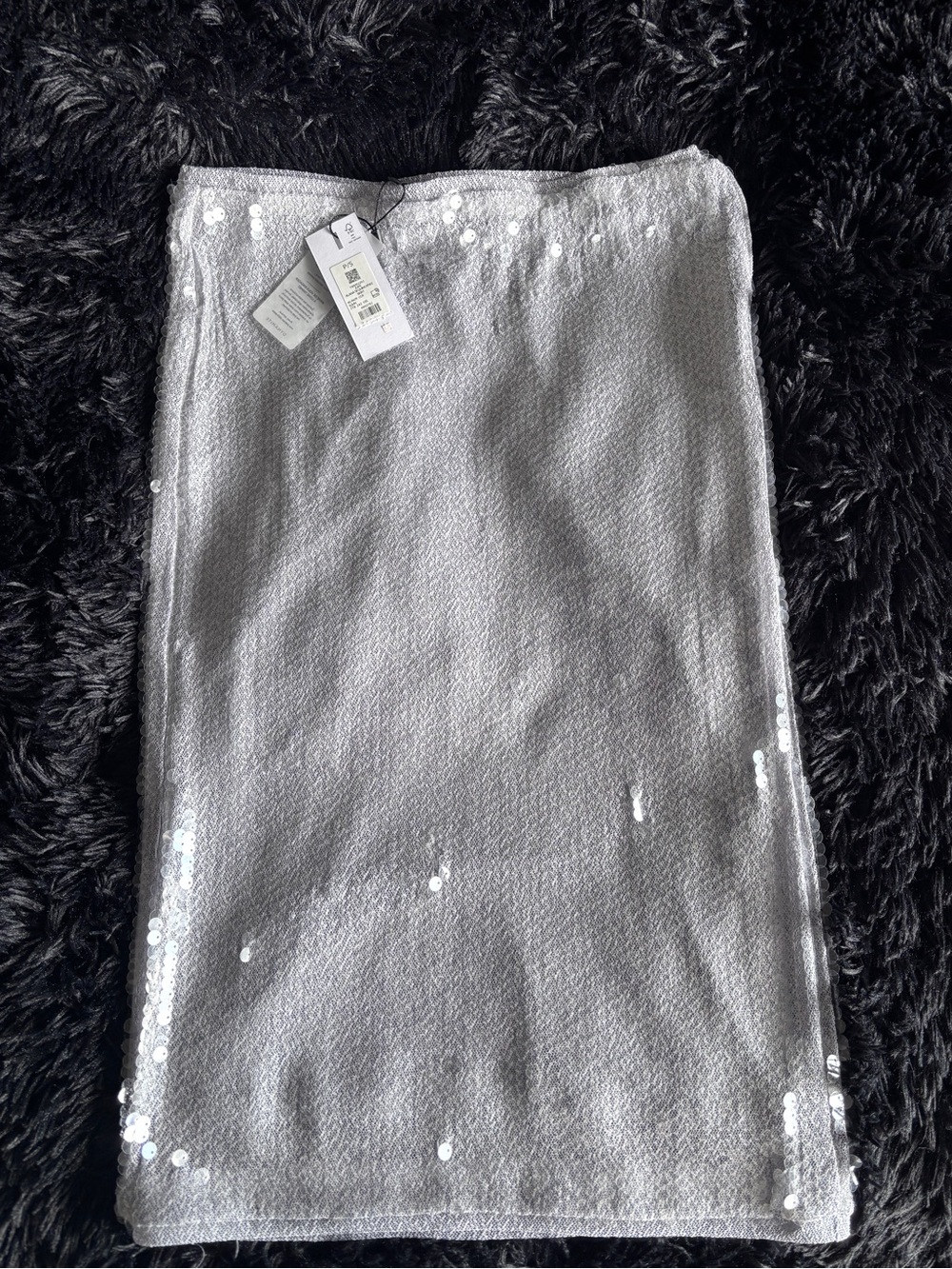 Dynamite Silver Sequin Pencil Skirt